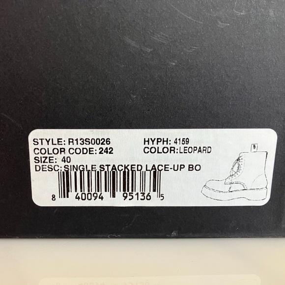 NEW in BOX R13 Leopard Print Stacked Boots US 9.5 / EU 40 - Picture 6 of 6